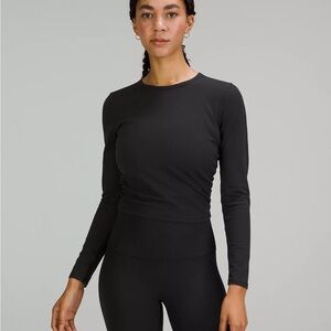 Lululemon All It Takes Ribbed Black Long Sleeve Top